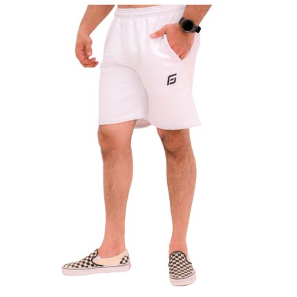 White Signature Fleece Shorts