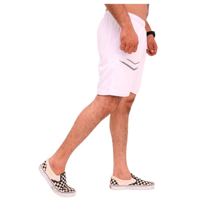 White Premium Arrow Design Polyester Shorts