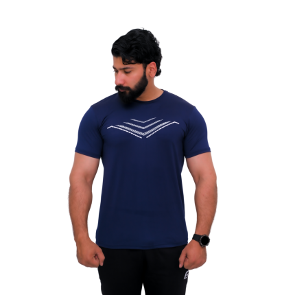 Premium Arrow Design Gym T-Shirt for Men Navy Blue